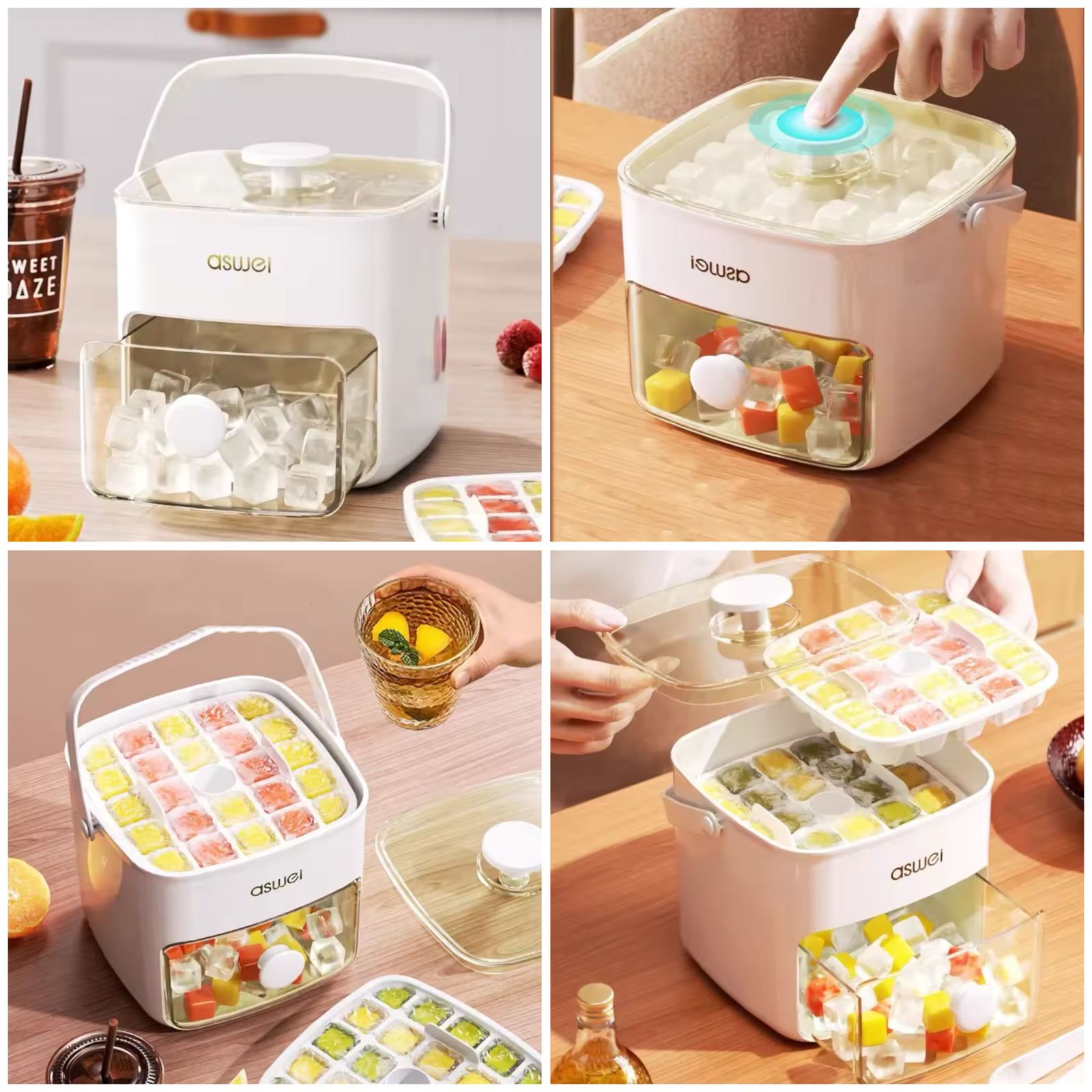 48 Grids Ice Cube Mold Easy Release Ice Maker