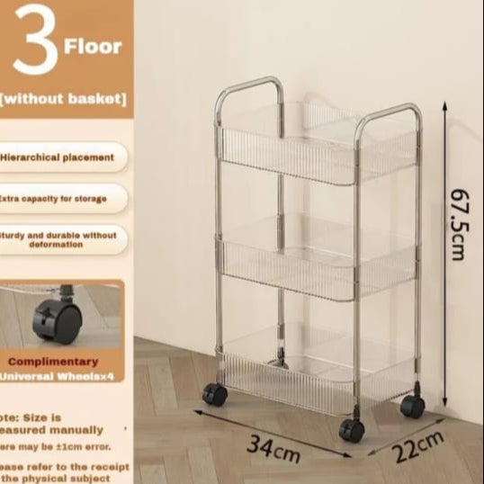 Acrylic Storage Rack Trolly