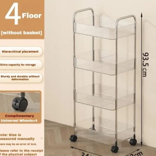 Acrylic Storage Rack Trolly