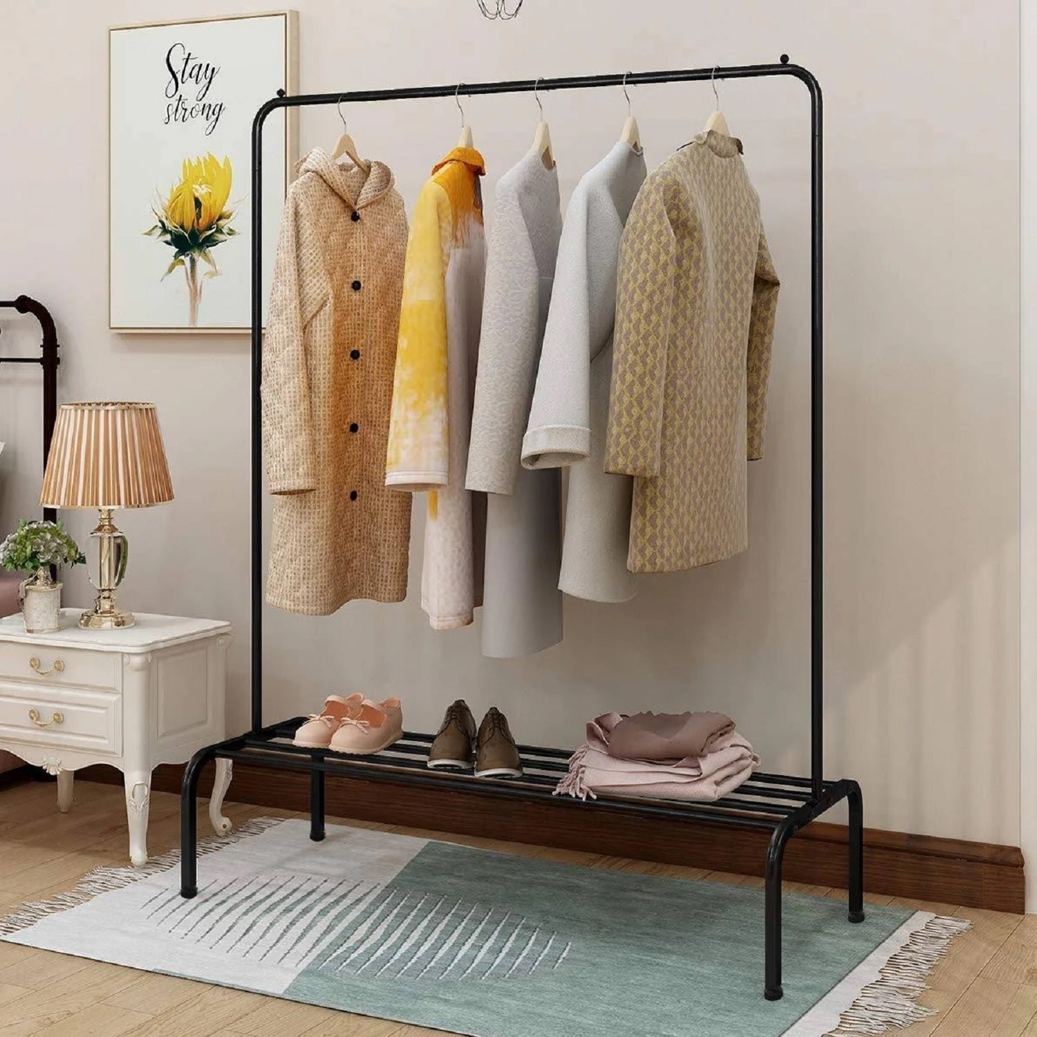 Single Pole Metal Cloth Stand