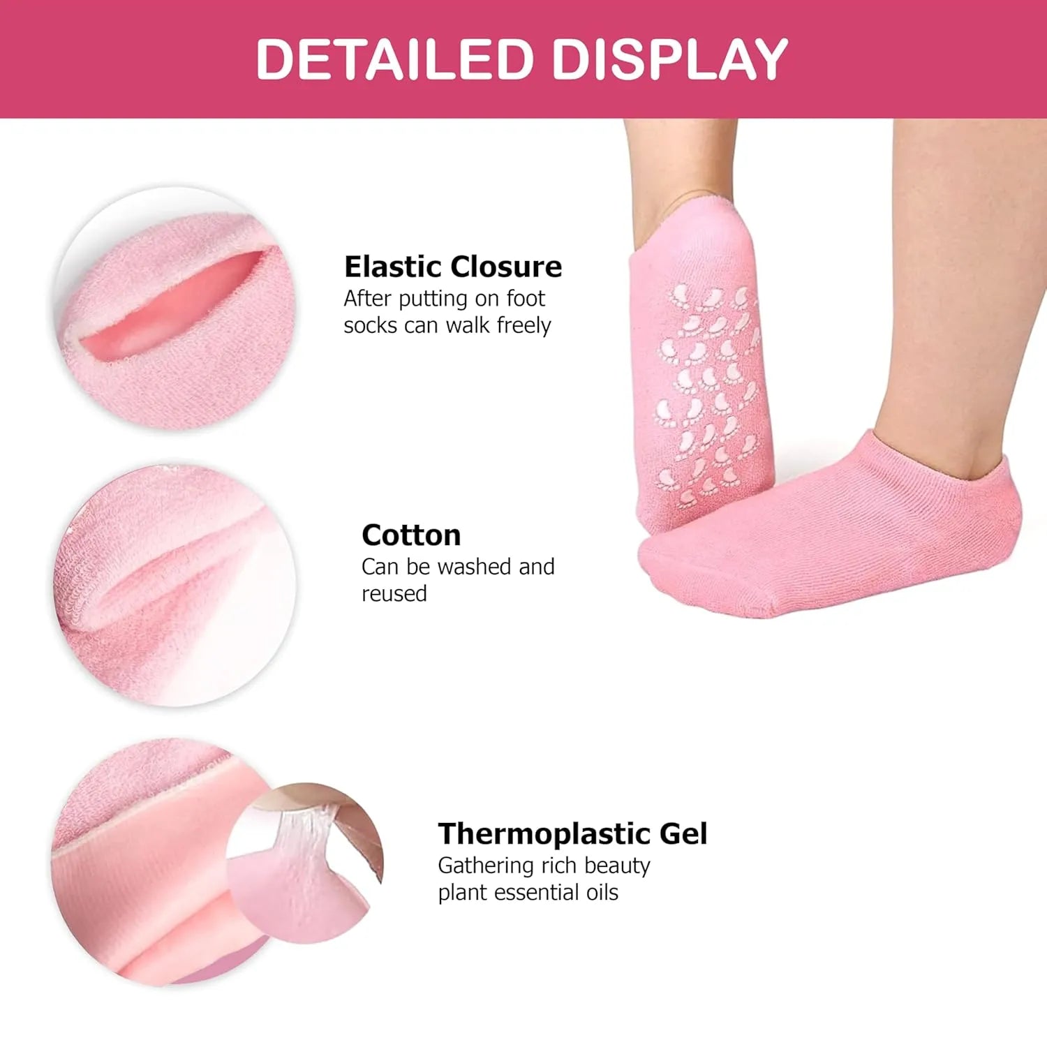 Silicone Moisturizing Gel Socks - Pair