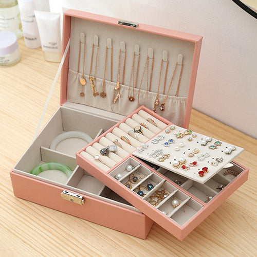 2Layer Leather Jewelry Organizer