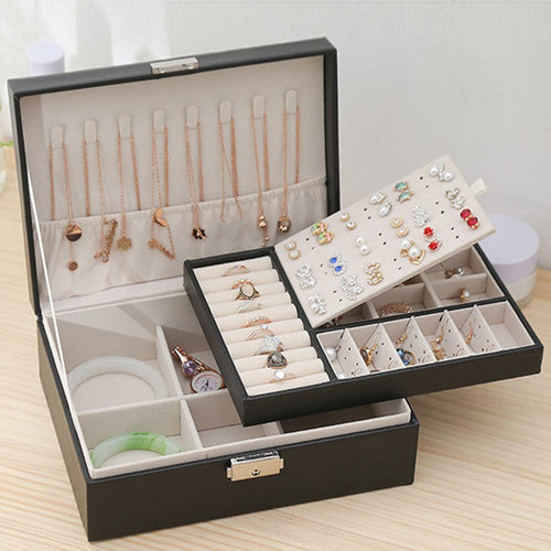 2Layer Leather Jewelry Organizer