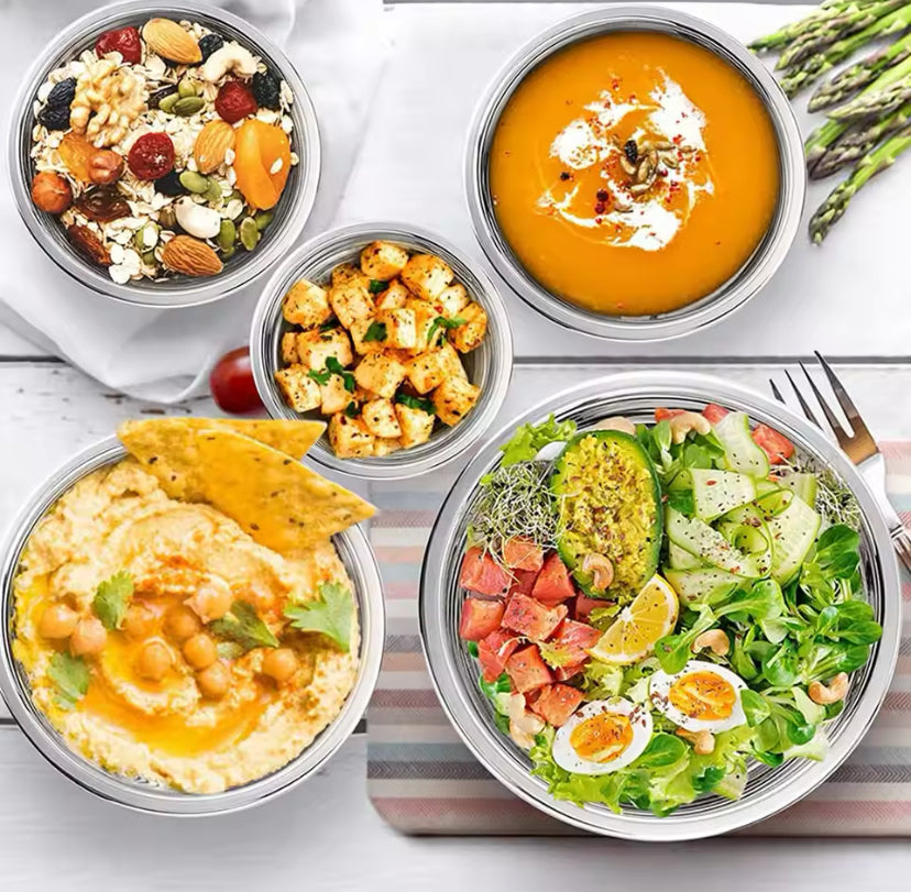 Set Of 5 Stainless Steel Mixing Bowl With Lid,
