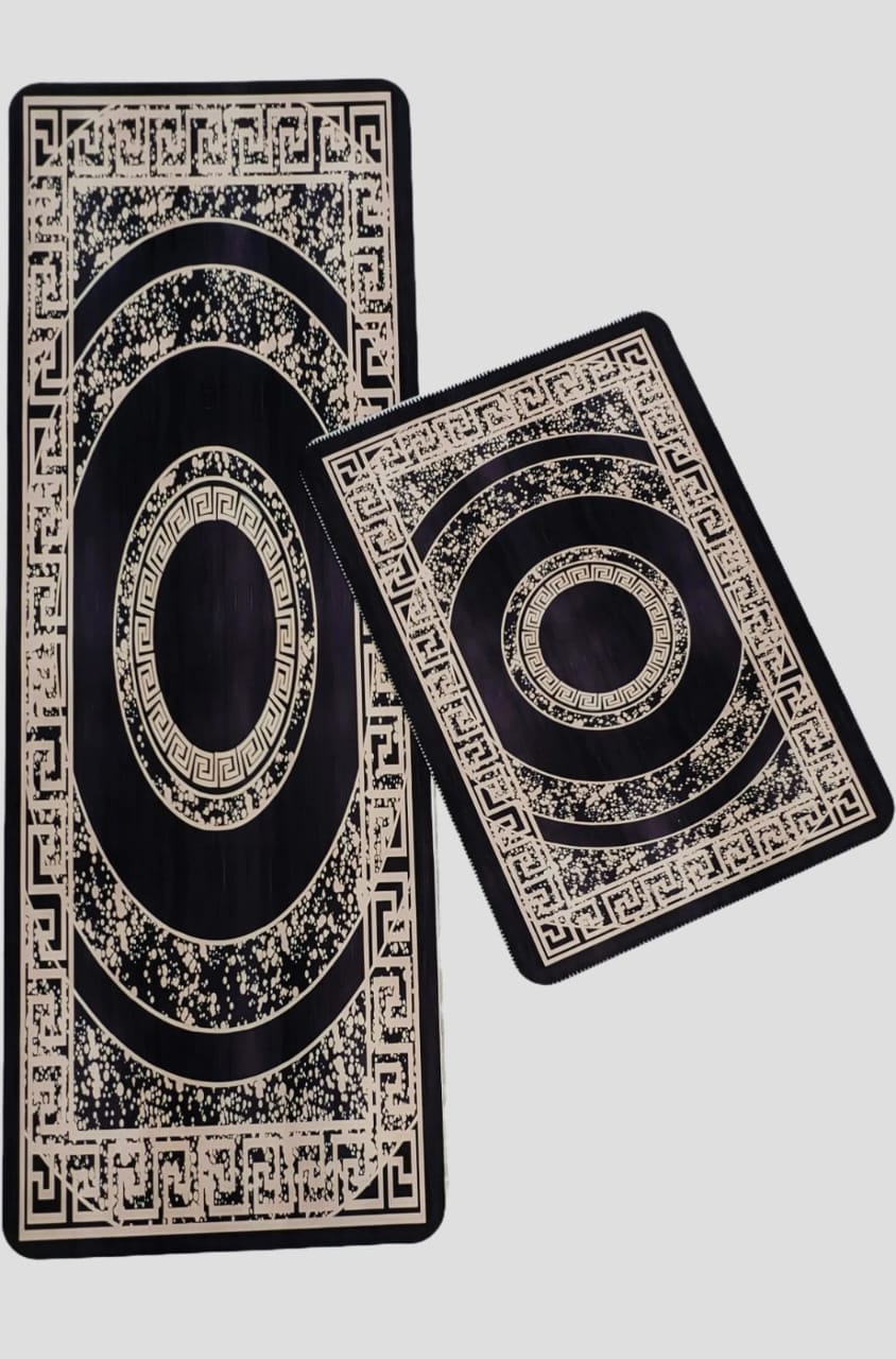 2-Piece Premium Quality Large Runner & Mat Set – Elegant Napa Leather Finish with Anti-Slip Base