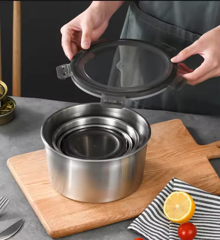 4-Piece Premium Stainless Steel Food Storage Set