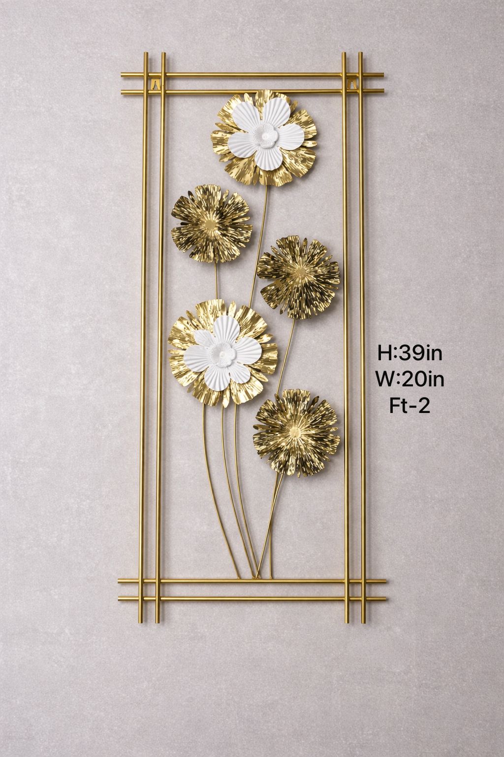 Modern Metal Floral Wall Art Frame