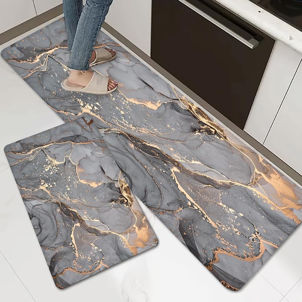 2-Piece Premium Quality Large Runner & Mat Set – Elegant Napa Leather Finish with Anti-Slip Base