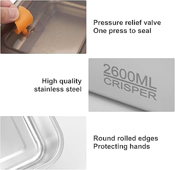 Premium Stainless Steel Airtight Food Storage Containers – Set of 3