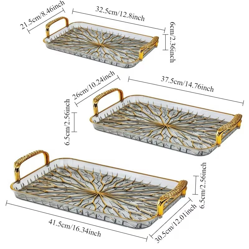 Golden Branch Food Service Tray Set (3-Piece)