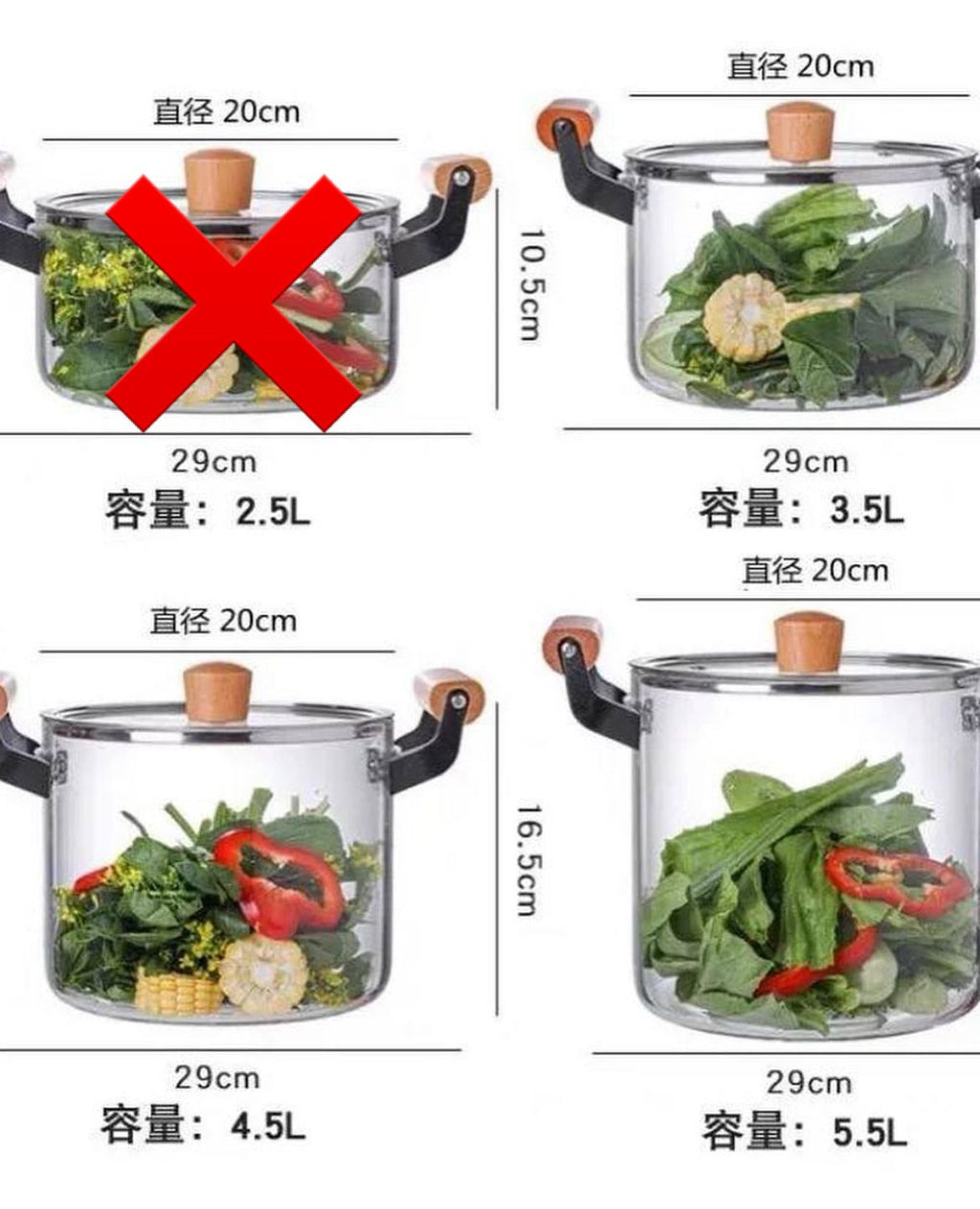 Heat Resistant Borosilicate Glass Cooking Pot