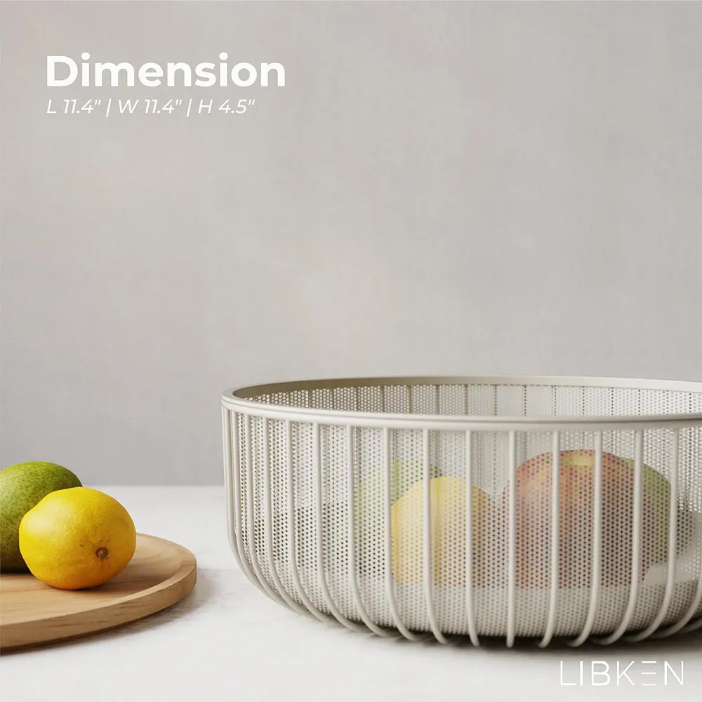 Metal Wire Mesh Fruit Basket with Wooden Lid (Fly-Proof)