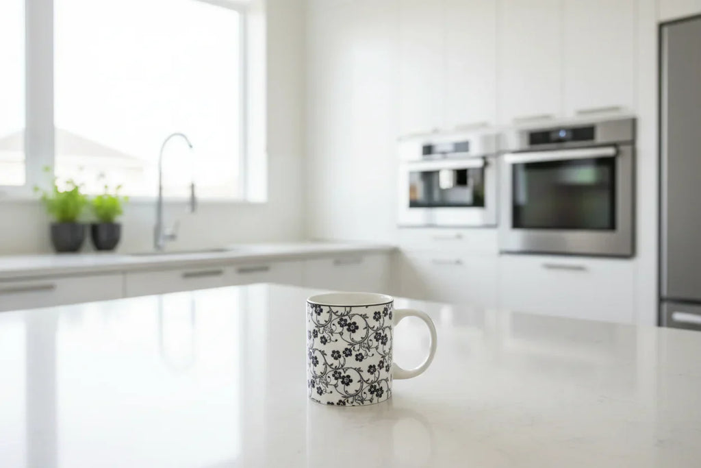 Danny Home Blue Floral Ceramic Coffee Mug