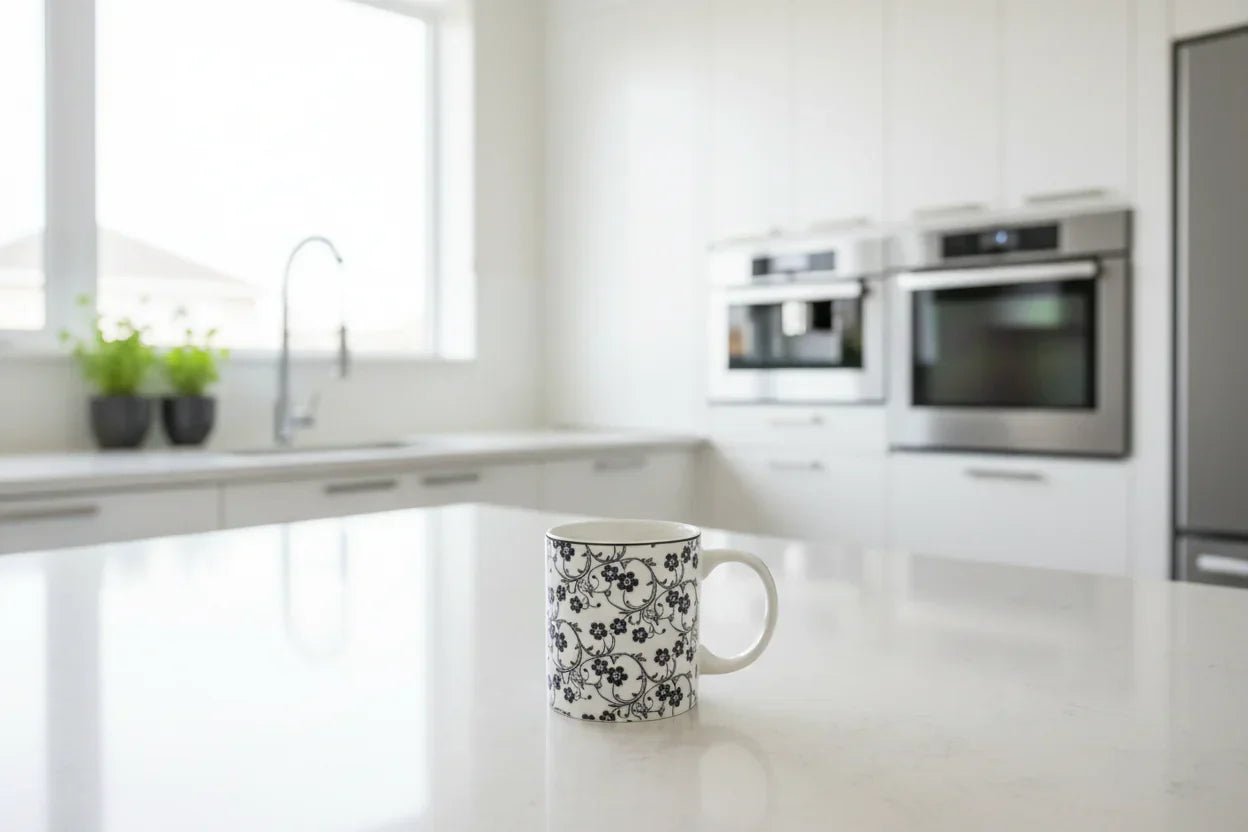 Danny Home Blue Floral Ceramic Coffee Mug