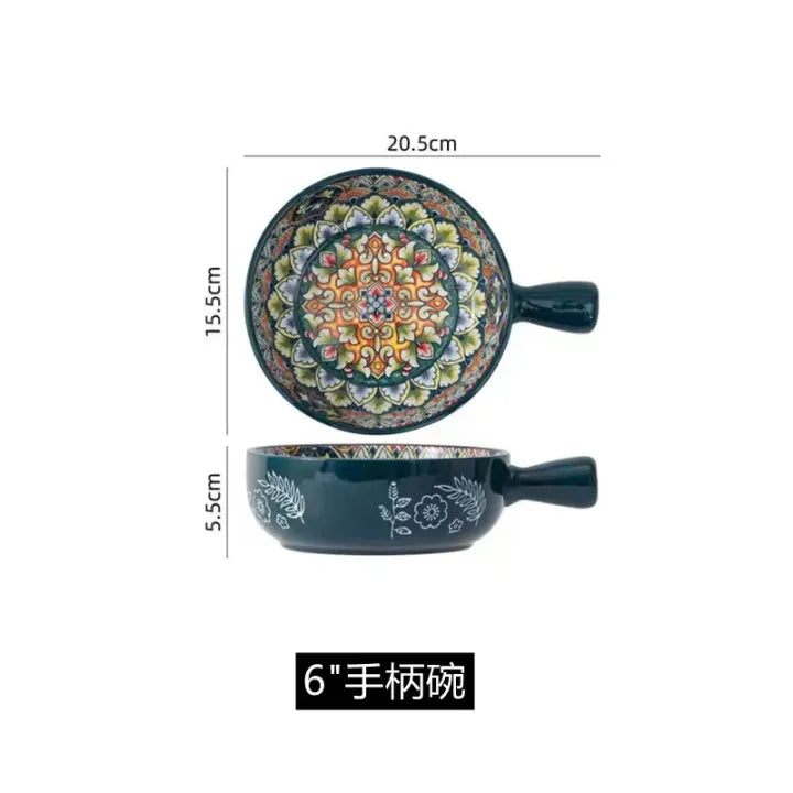 6” Ceramic Handle Bowl – Premium Printed Design