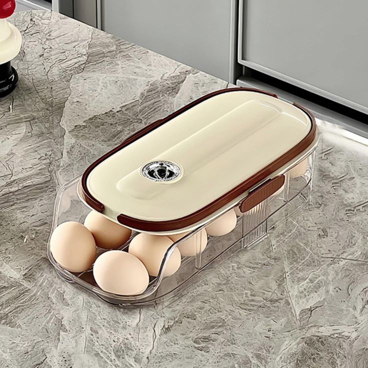 Rolling Auto-Fill Tiered Egg Storage Box