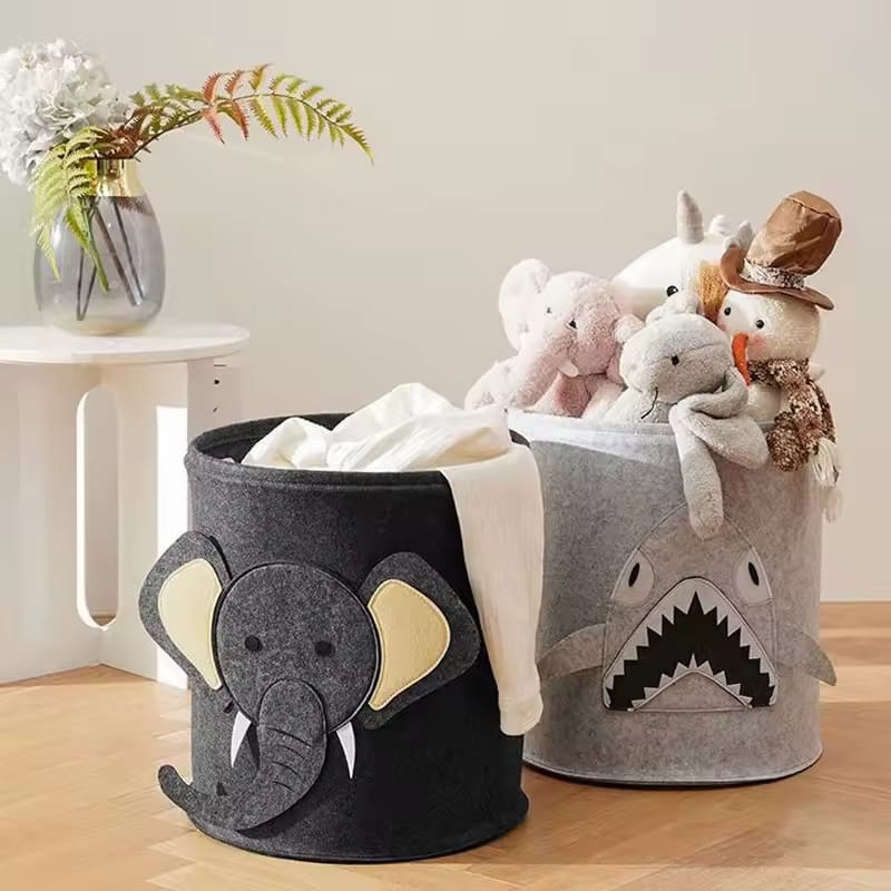 Animal-Themed Felt Storage Basket