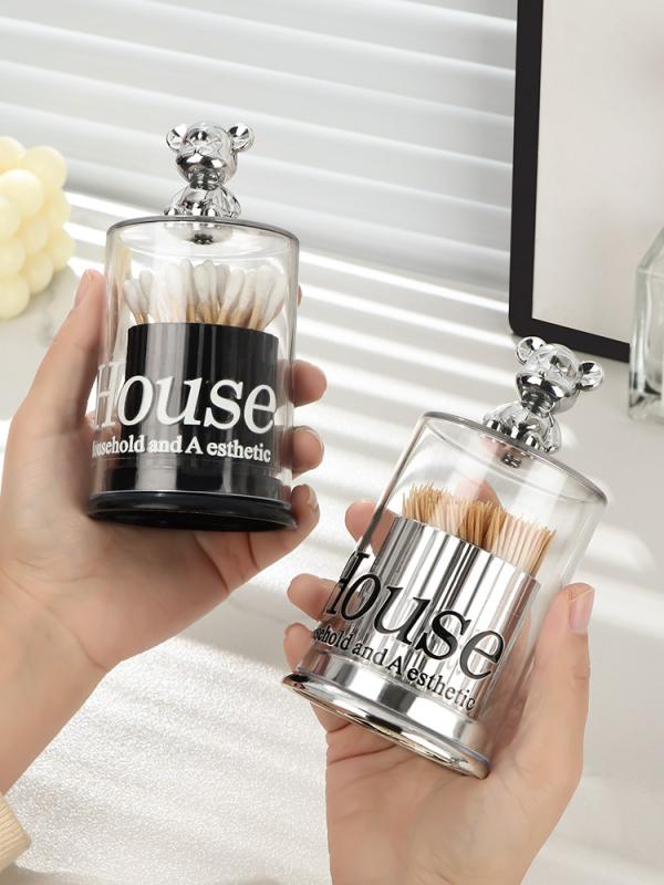 2 Pcs Bear Topped Transparent Organizer