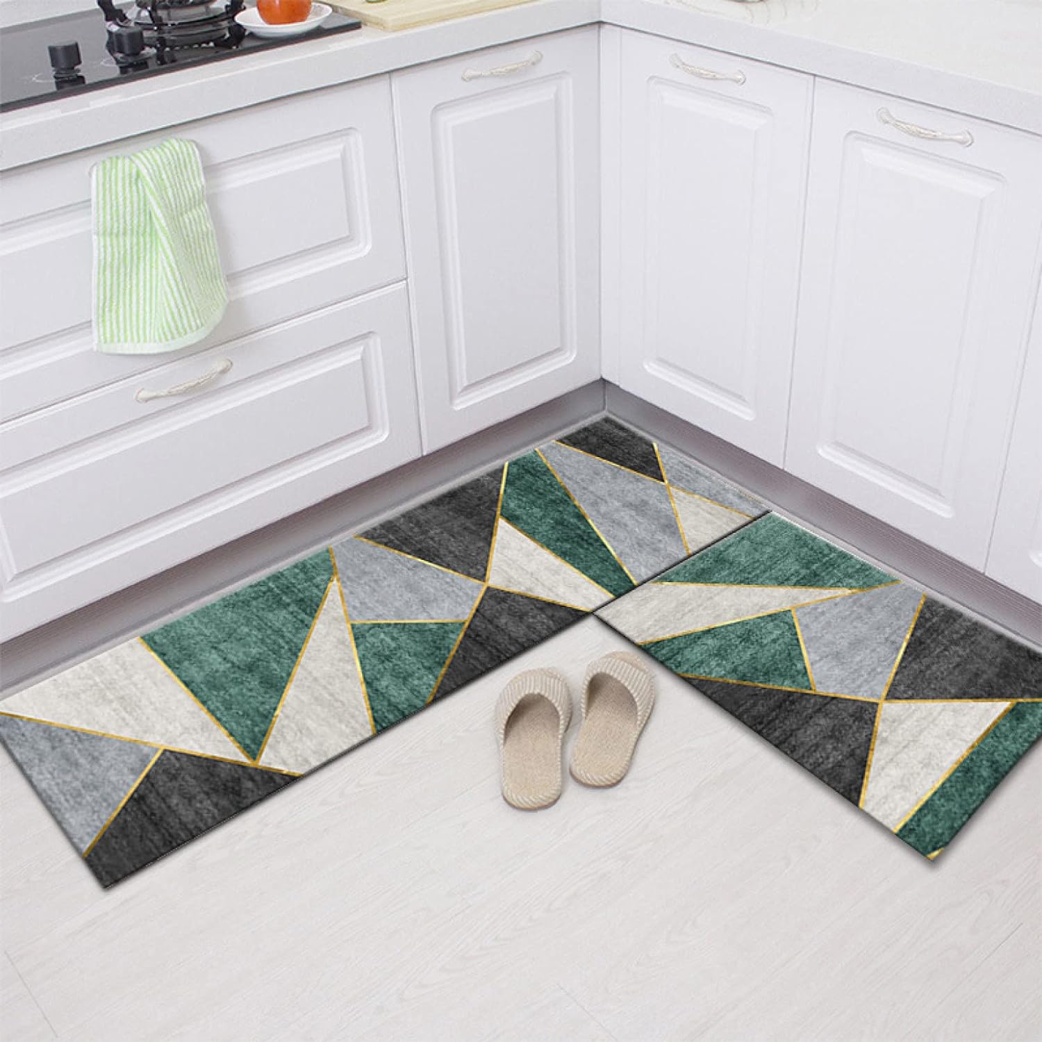 2-Piece Premium Quality Large Runner & Mat Set – Elegant Napa Leather Finish with Anti-Slip Base