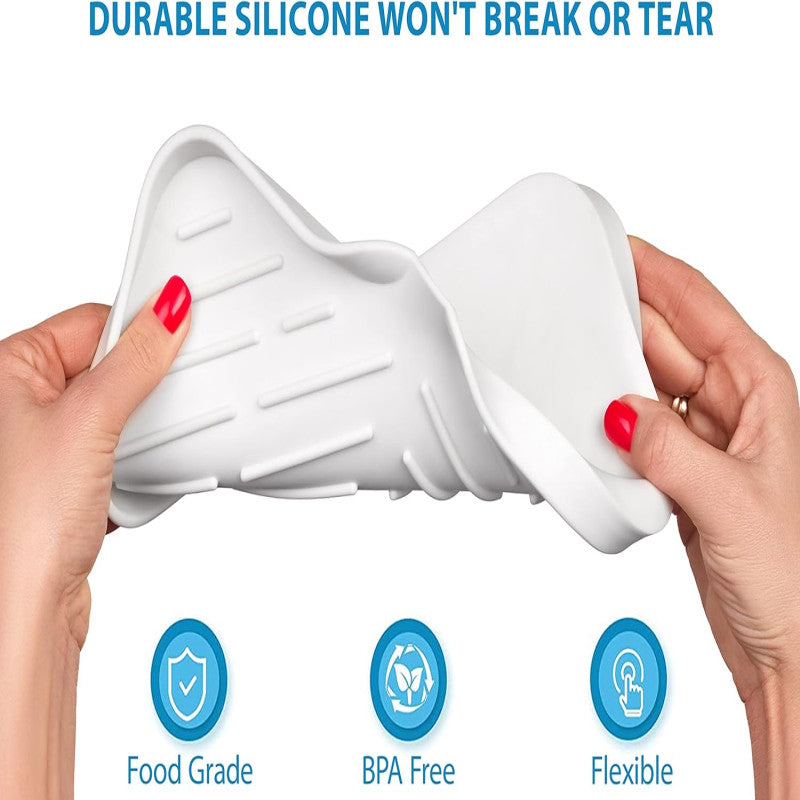 Self-Draining Silicone Soap Dish & Sink Tray