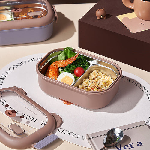 2 Compartments Stainless Steel Lunch Box