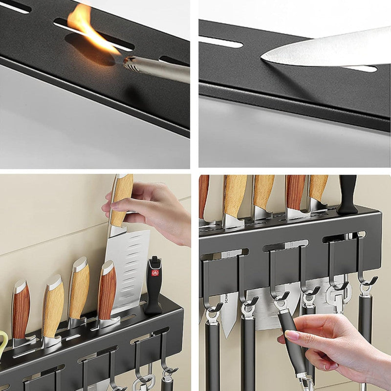 Multifunctional Wall-Mounted Kitchen Utensil Rack (7-in-1)