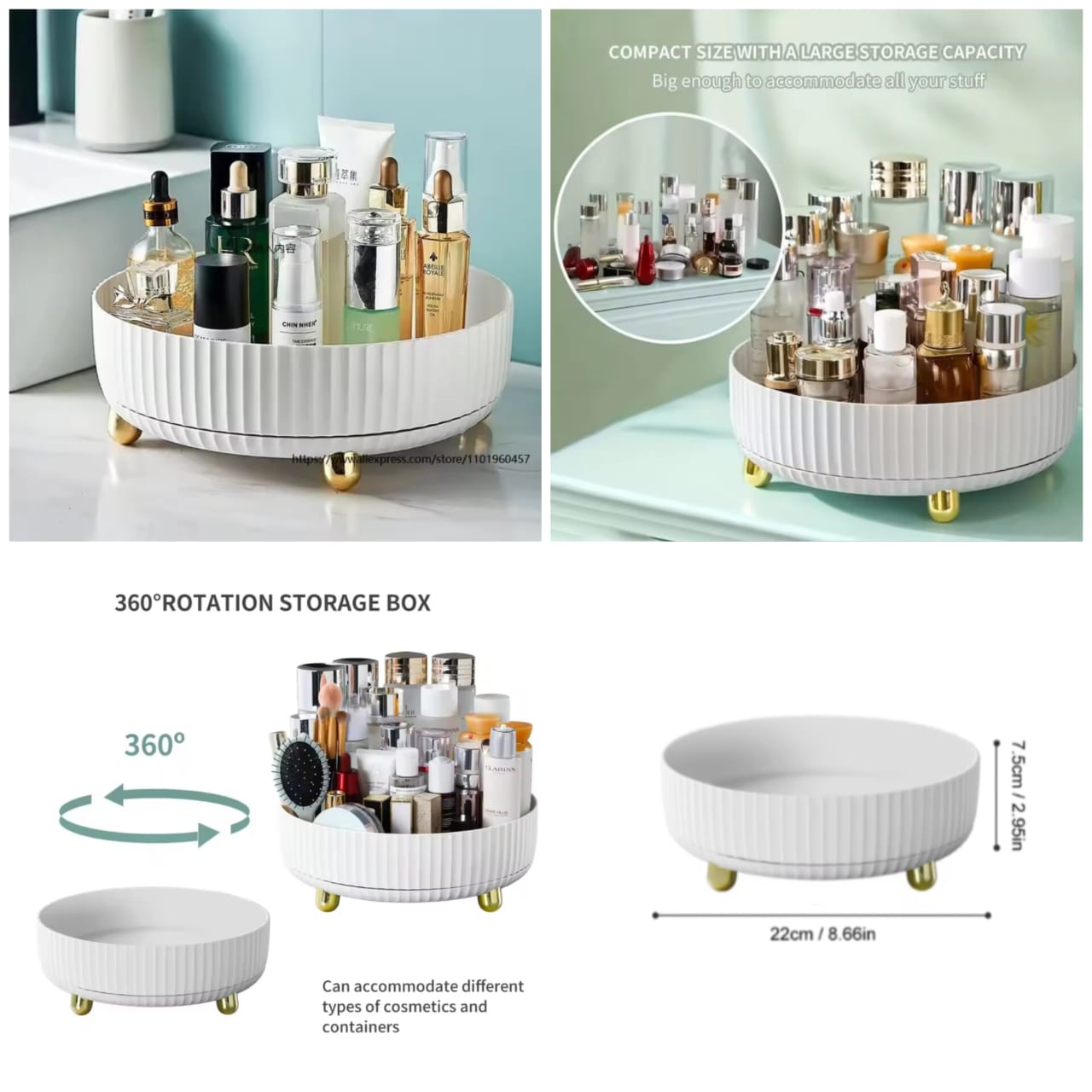 360° Rotating cosmetic Tray
