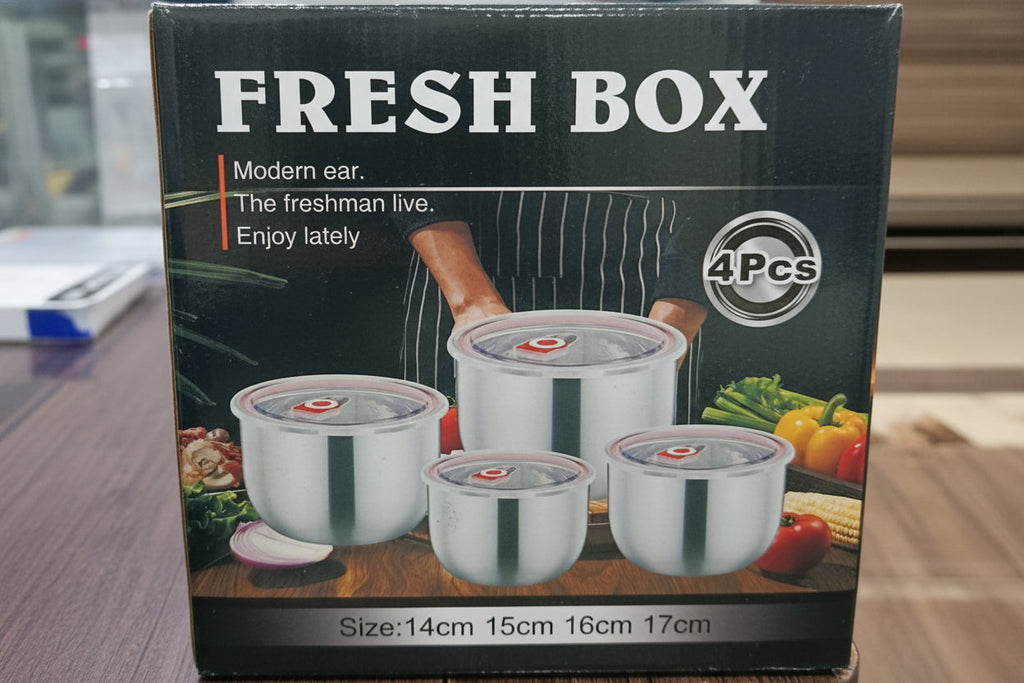 FRESH BOX Premium Stainless Steel Airtight Food Storage Container Set