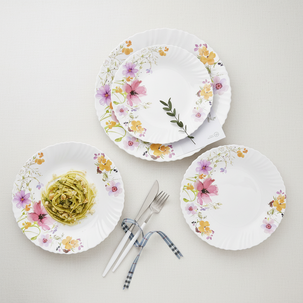 Danny Home™ 18-Piece Dinnerware Set (Spring Floral Design)