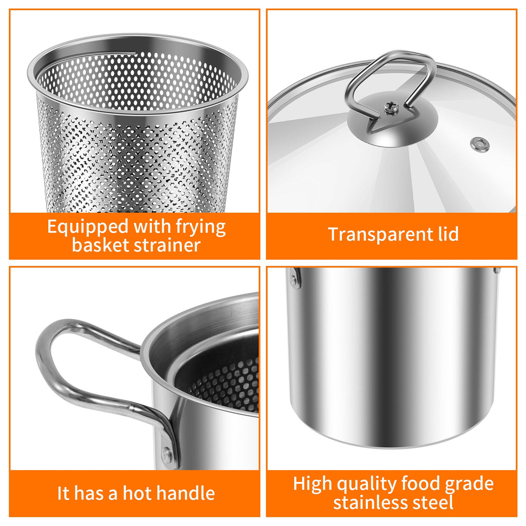 Stainless Steel Induction Pasta Pot with Steamer Insert & Lid – 3.5L