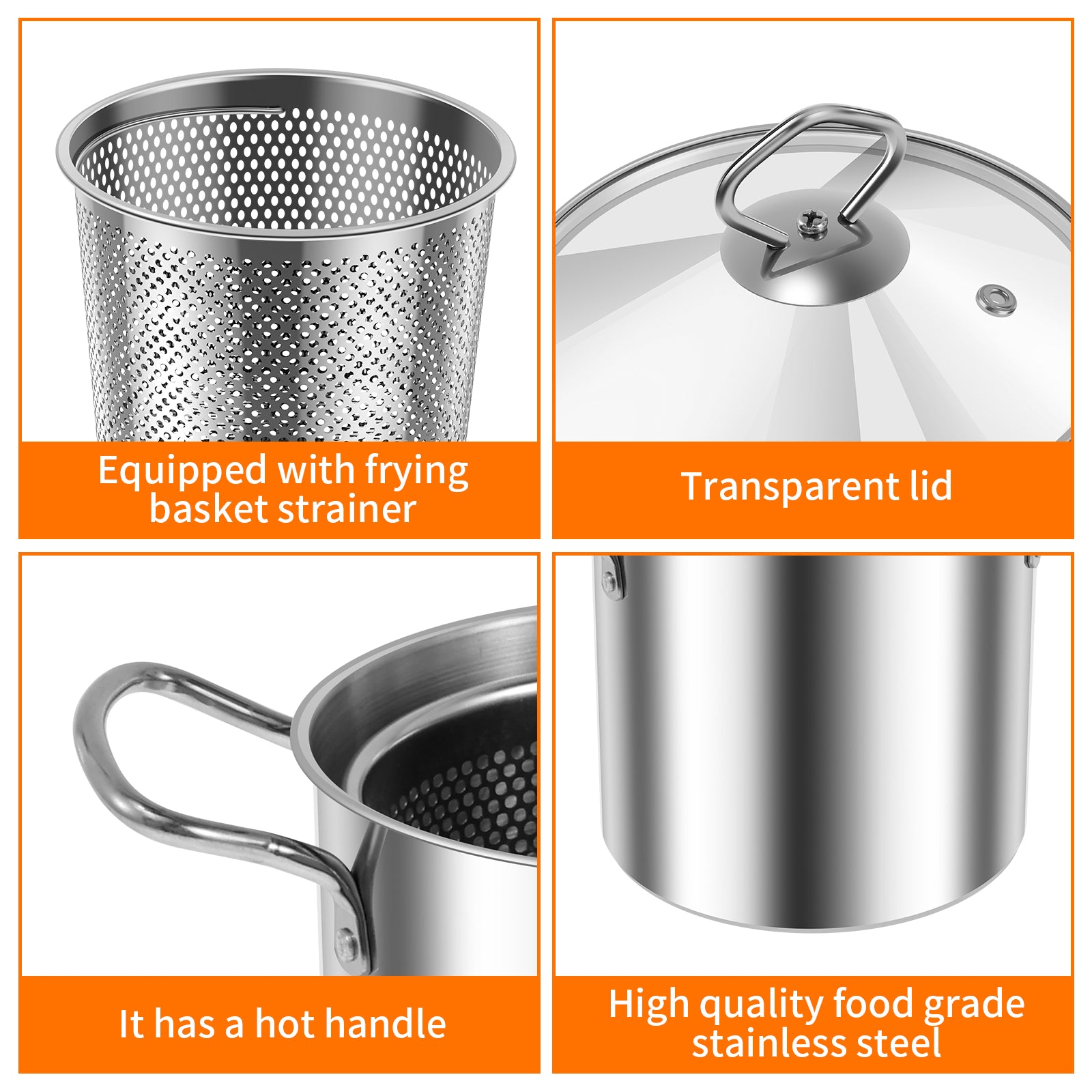 Stainless Steel Induction Pasta Pot with Steamer Insert & Lid – 3.5L