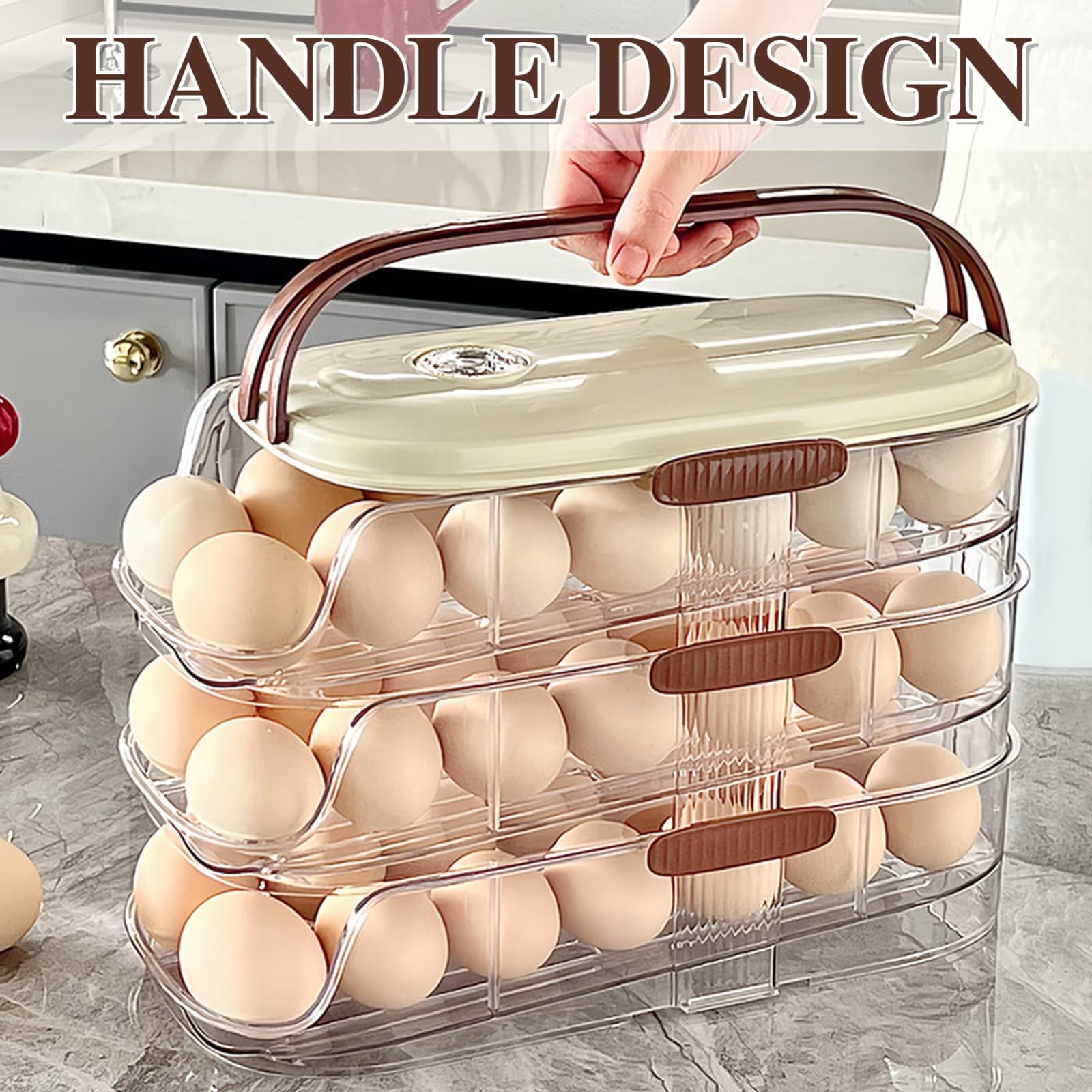 Rolling Auto-Fill Tiered Egg Storage Box