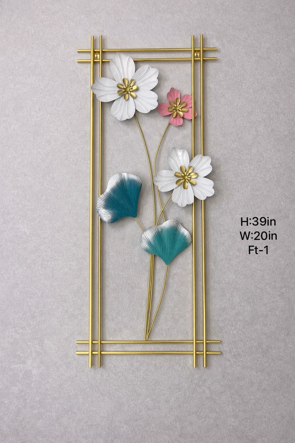 Modern Metal Floral Wall Art Frame