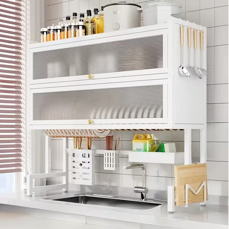 Premium Over-the-Sink Dish Drying Rack & Cabinet.