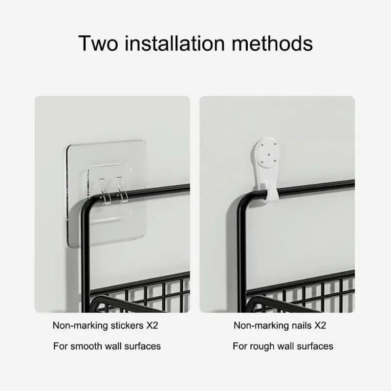 2 Layer Shelving Basket, Wall Mounted Bathroom Rack