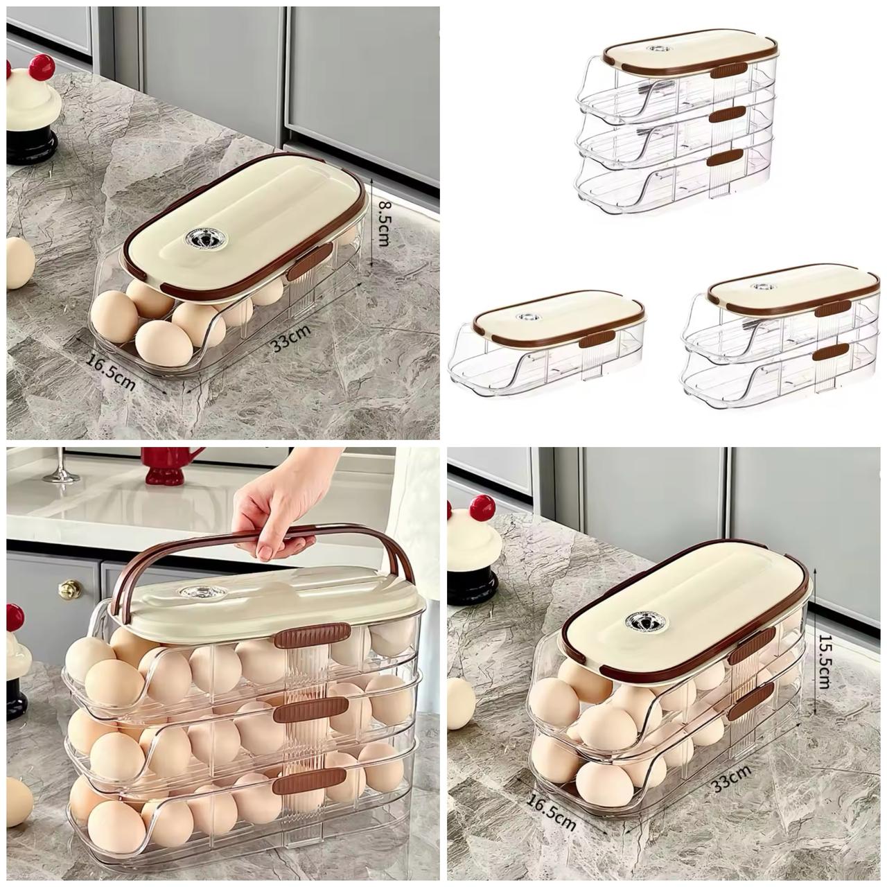 Rolling Auto-Fill Tiered Egg Storage Box