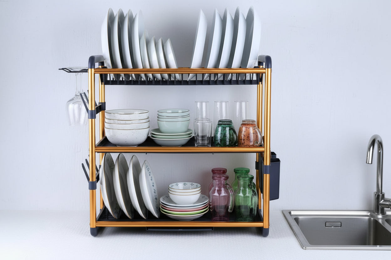 Aluminum 3-Layer Dish Drying Rack