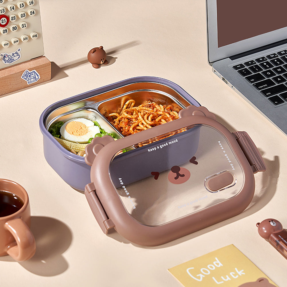 2 Compartments Stainless Steel Lunch Box