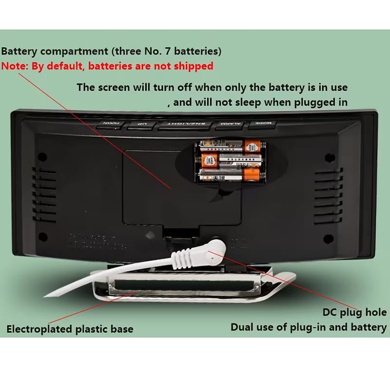 6.6-Inch Multifunctional LED Alarm Clock