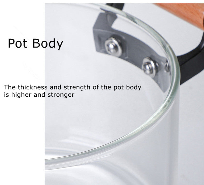 Heat Resistant Borosilicate Glass Cooking Pot