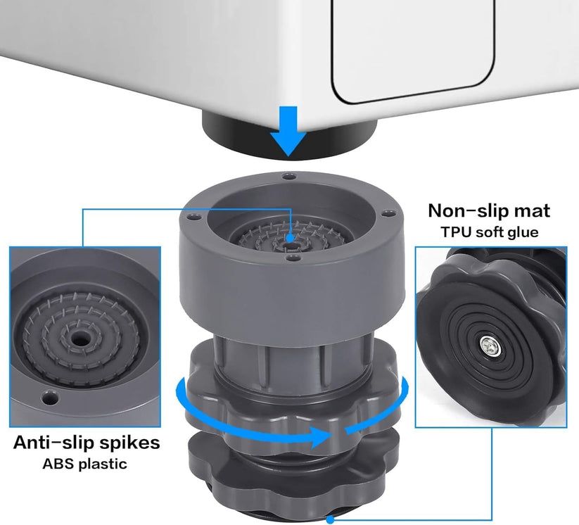Adjustable Anti-Vibration Washing Machine Stand (Set of 4)