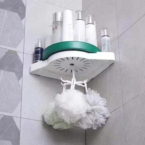 360° rotating corner shelf. Stylish space-saving
