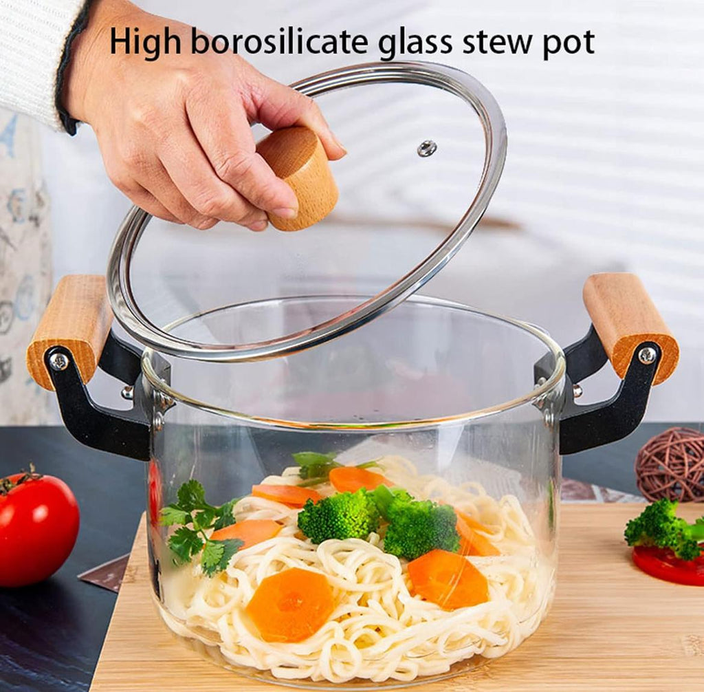 Heat Resistant Borosilicate Glass Cooking Pot