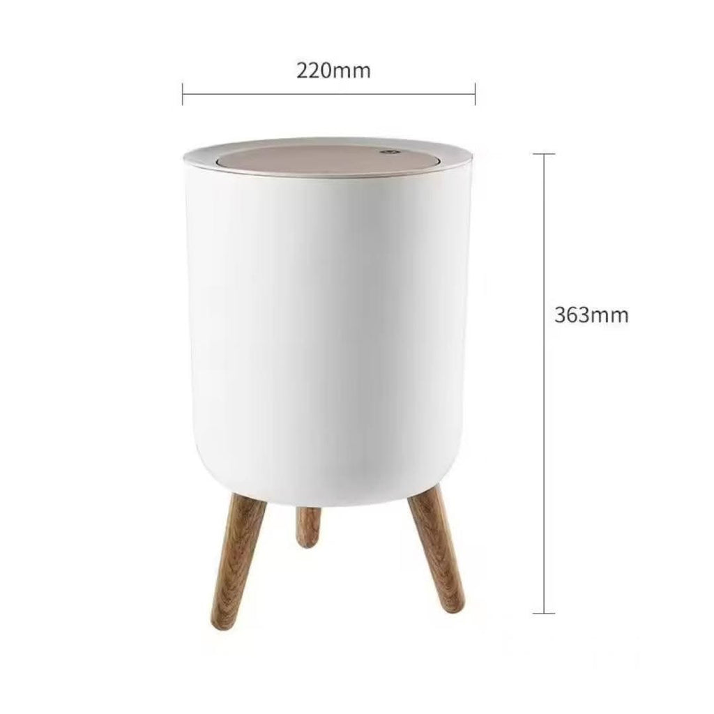 Indoor Trash Bin with Wooden Feet – 7L