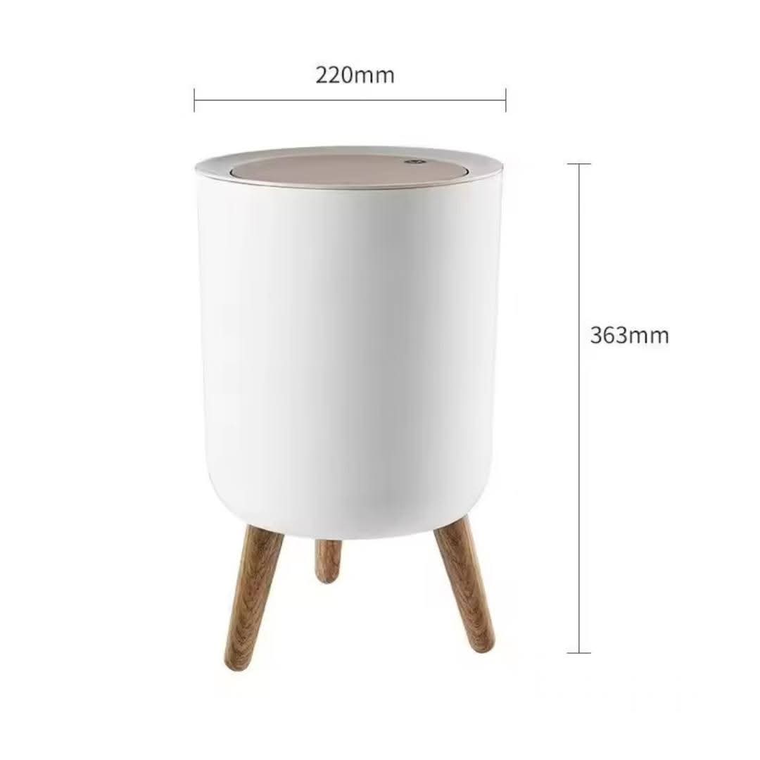 Indoor Trash Bin with Wooden Feet – 7L