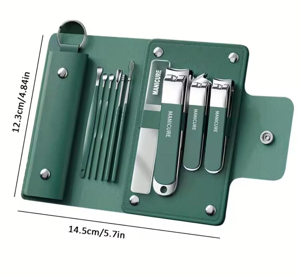 10pcs Deluxe Manicure & Pedicure Set – Stainless Steel Grooming Kit