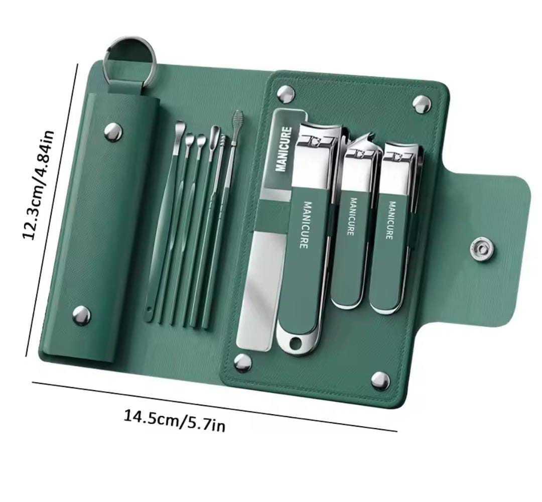 10pcs Deluxe Manicure & Pedicure Set – Stainless Steel Grooming Kit