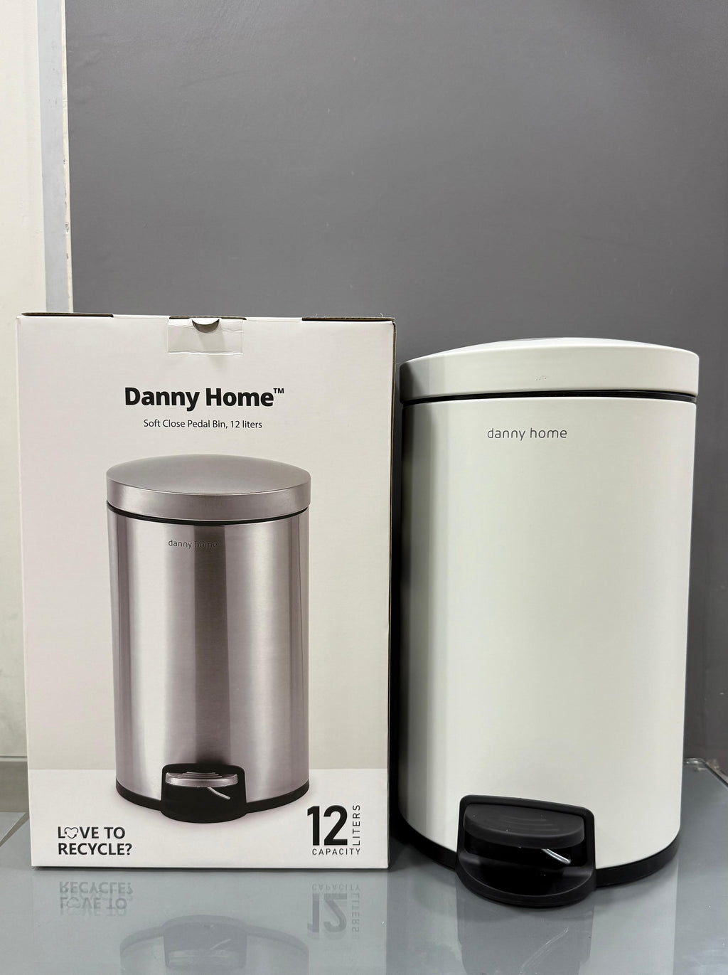 Danny Home Trash Can – 12 Liters (Soft Close Pedal Bin)