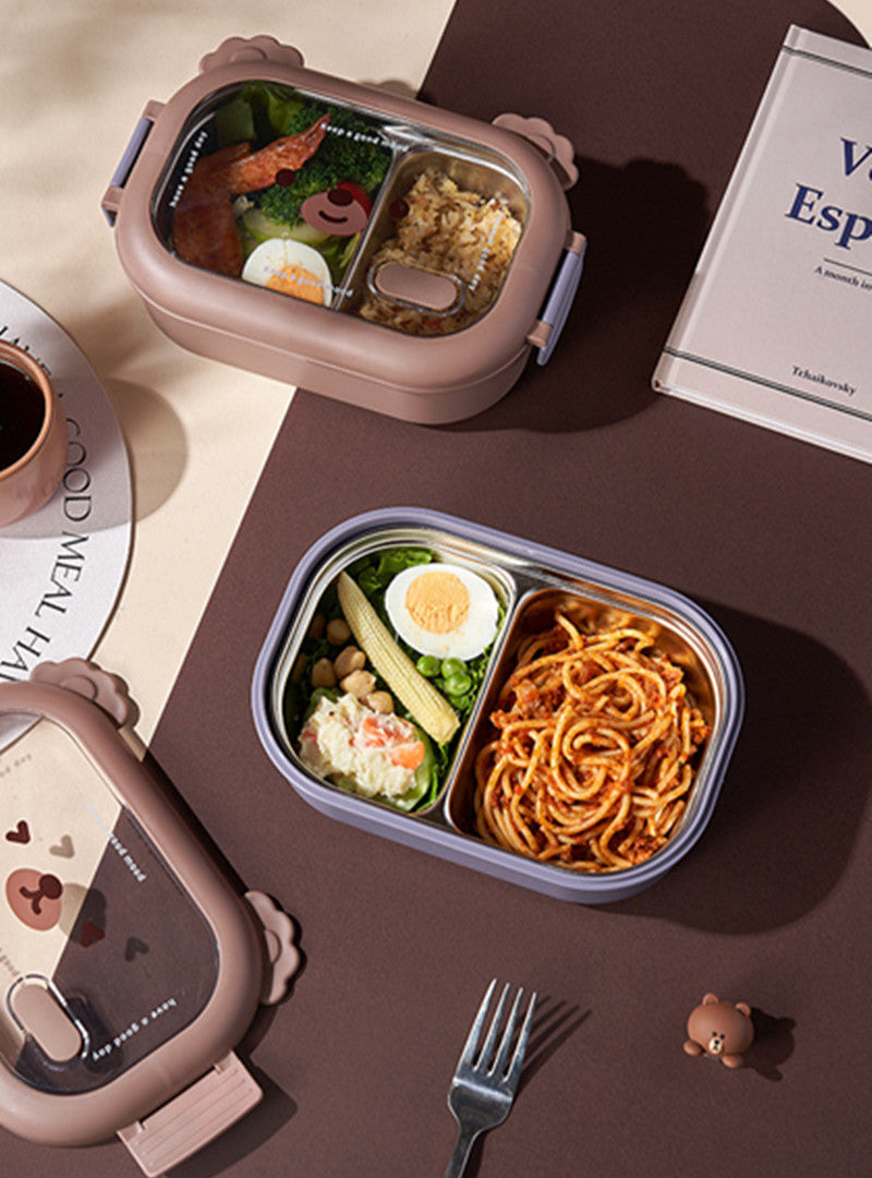 2 Compartments Stainless Steel Lunch Box