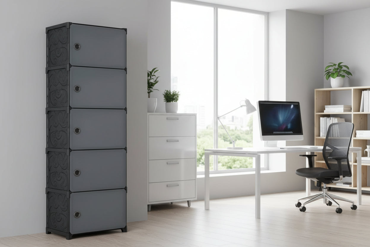 5-Tier Plastic Wardrobe Storage Organizer